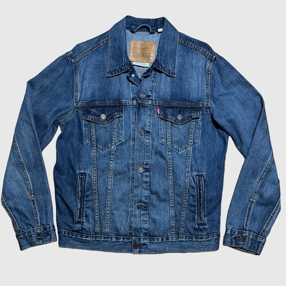 Levi’s Premium Men’s Trucker Medium Wash Denim Jean Jacket Sz M - Picture 1 of 16